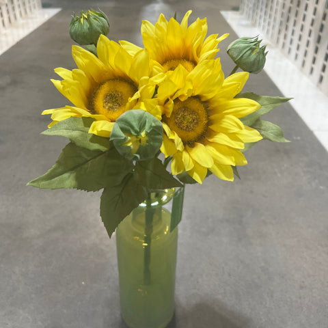 FN20060  SUNFLOWER w/BUD BUNDLEx3 (NAT) 24"