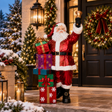 XR13385 RESIN METALLIC SANTA/PRESENTS 5'