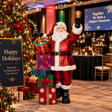 XR13385 RESIN METALLIC SANTA/PRESENTS 5'