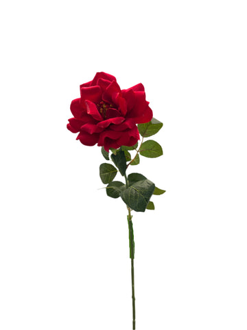 FL13508 VELVET OPEN ROSE SPRAY 25"
