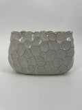 CB4023 CERAMIC LOW OVAL POT   D8.5x3.75x5.5"H