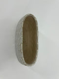 CB4023 CERAMIC LOW OVAL POT   D8.5x3.75x5.5"H