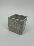CB4033 CERAMIC SQUARE POT   3.5x3.5x3.5"