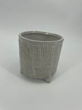 CB4035 CERAMIC ROUND POT w/LEG   D5.5x6"H
