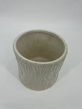 CB4037 CERAMIC TREE-BARK LOOK ROUND POT   D6.5x6.5"H
