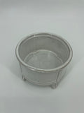 CB4041 CERAMIC LOW ROUND POT w/LEG   D6.5x4.5"H