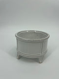CB4041 CERAMIC LOW ROUND POT w/LEG   D6.5x4.5"H