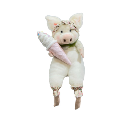 ER13096 SITTING PIG w/ICE CREAM 12in-6/36P