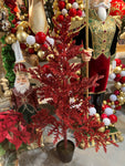 XM30059 POTTED GLITTERED PINE TREE, 4'