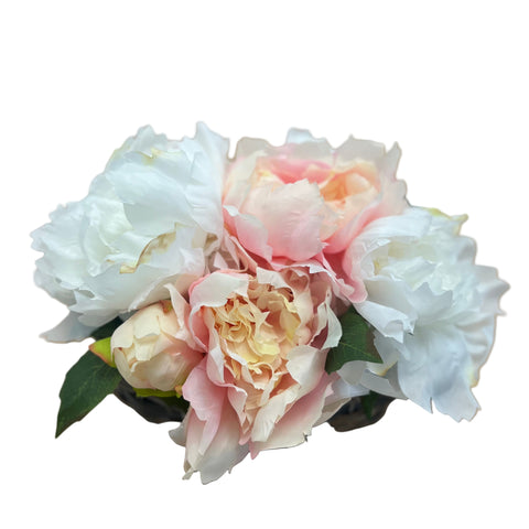 PA20012 PEONY IN BASKET 9.5"