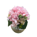PA20006 MIXED ROSE/HYDRANGEA IN GLASS 9"