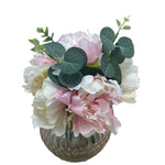PA20004 MIXED PEONY IN GLASS 9"