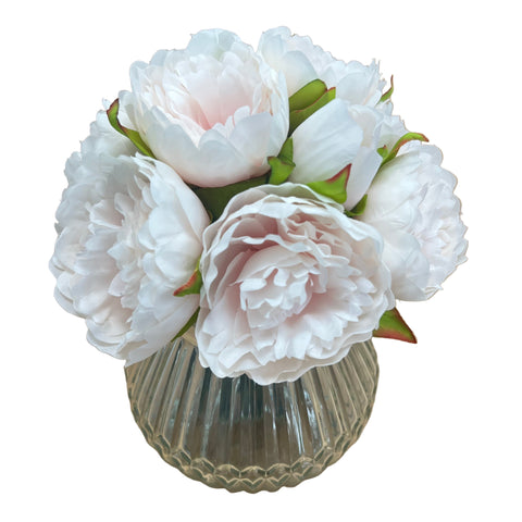 PA20005 HOLLAND PEONY IN GLASS 9.5"