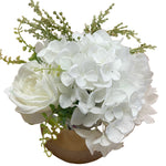 PA20001 MIXED PEONY/HYDRANGEA IN SILVER POT 8"