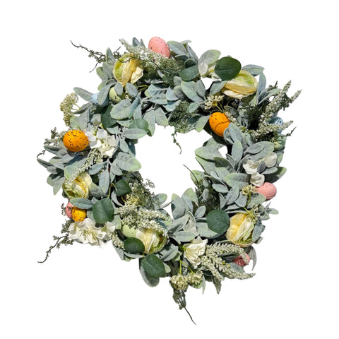PA10419 MIXED RANUNCULUS/EGGS WRTH 21in-2P