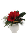 XM14126 MIXED AMARYLLIS/PINE/MAGNOLIA LVS IN CERAMIC 13"