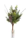 XM14206 MIXED PINE/PE PCONE/TWIG BUSH,21"