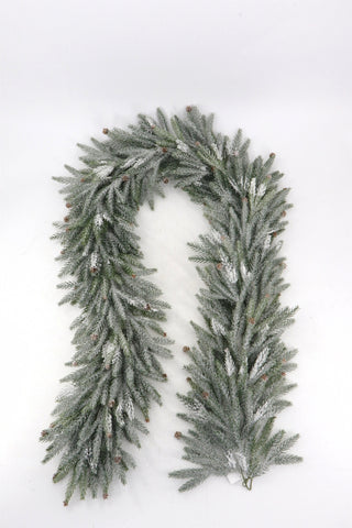 XM14313 SNOWY NORFOLK PINE/PINECONE GARLAND 6'