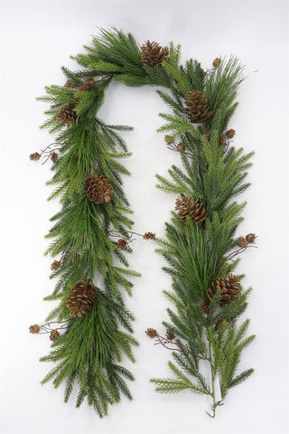 XM14327 MIXED NORFLOK PINE/PINECONE GARLAND 74"