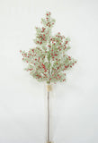 XM14691 SNOWY CEDAR/METALLIC MINI BERRY SPRAY,32"