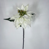 XM14741 VELVET/ICED POINSETTIA SPRAY,24"