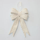 XM14807 GLITTER BOWKNOT ORN,D8.5x12.5"