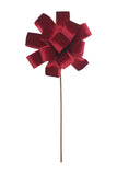 XM14822 VELVET BOW POINSETTIA SPRAY,D8x19.5"