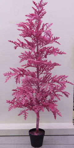 XM30058 POTTED GLITTERED PINE TREE, 6'