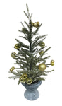 XM30082 MIXED PINE/ORN w/SNOW TREE ON URN 30"