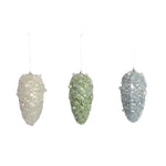 XO1065 GLITTERED/SEQUIN/BEAD PINECONE ORNAMENT 8"