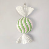 XO1123 GLITTERED STRIPED CANDY ORN,19"