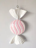 XO1123 GLITTERED STRIPED CANDY ORN,19"