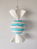 XO1126 GLITTERED WAVE CANDY ORN,19.5"