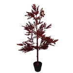 XM30050-PINE-TREE-W-BURLAP-5 POTTED GLITTERED PINE TREE, 4'