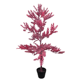 XM30050-PINE-TREE-W-BURLAP-5 POTTED GLITTERED PINE TREE, 4'