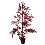 XM30050-PINE-TREE-W-BURLAP-5 POTTED GLITTERED PINE TREE, 4'