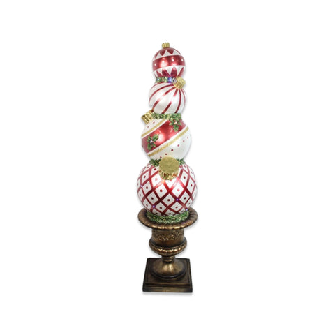 XR13040 RESIN ORNAMENTS ON URN w/LED,61.5in